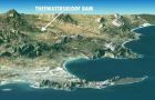 Theewaterskloof Dam aerial view including the Cape Peninsula